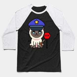 Cute siamese cat is a police Baseball T-Shirt